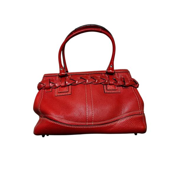 COACH Women Shoulder Bag Red F13084 Leather Tote Bag Hamptons casual / summer - Picture 2 of 12